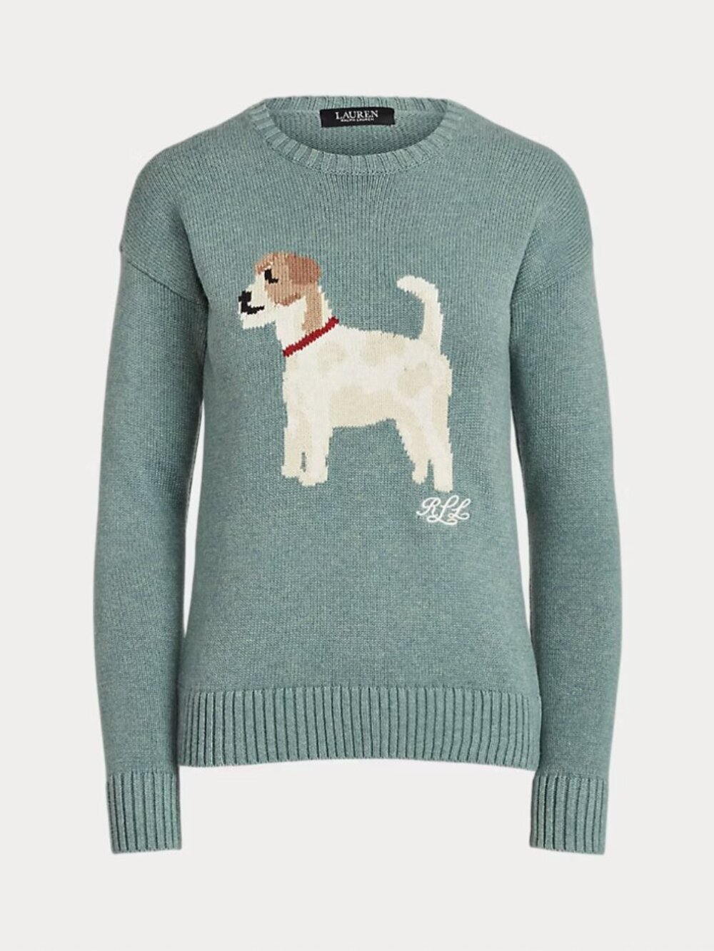 Lauren Ralph Lauren Intarsia-Knit Jack Russell Terrier Cotton Sweater - Picture 2 of 7